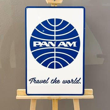 Pan Am Travel the World-bord – 60 × 40 cm – bij hoge