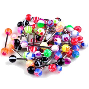 Fako Bijoux - Tongpiercing - Acryl - 10 Stuks, Verzenden, Nieuw