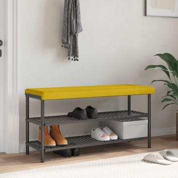 vidaXL Bankkussen fluweel Geel Diepte 35 cm, Verzenden, Nieuw, Geel