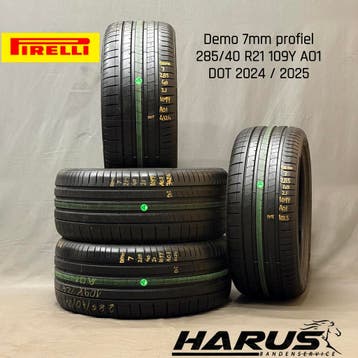 285/40/21 109Y AO1 Pirelli zomerbanden demo 7mm profiel 4X, Gebruikt, 285 mm, Band(en), Personenwagen