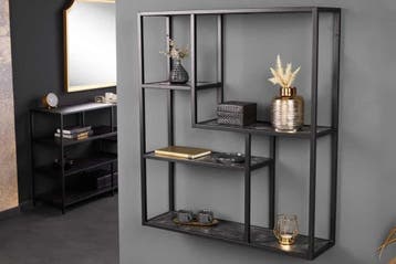 Moderne wandplank SLIM LINE 95cm antraciet zwart marmeren, Ophalen of Verzenden, Nieuw