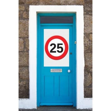 Mega poster 25 jaar verkeersbord - 25 jaar versiering, Ophalen of Verzenden, Nieuw
