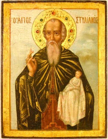 Icoon - Sint Stylianos van Paflagonië - Hout, Antiek en Kunst
