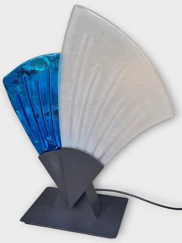 Tafellamp - Muranoglas, Gelakt messing - Murano-glas uit de