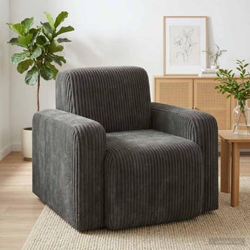 vidaXL Fauteuil Antraciet corduroy, Verzenden, Nieuw