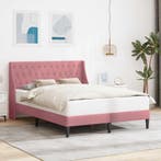 vidaXL Bedframe met hoofdeinde Roze 160 x 200 cm Fluweel, Verzenden, Nieuw, Stof