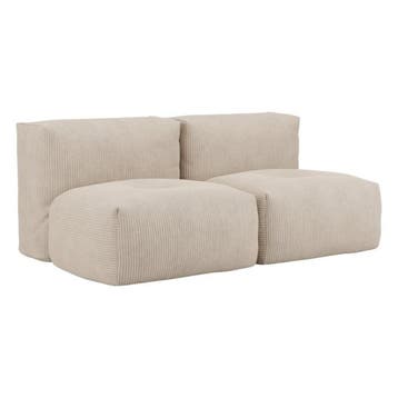 Soft Sofa Indoor 2 Seater - Corduroy Beige, Verzenden, Nieuw, Beige, Zitzak