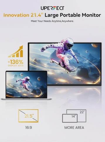 Uperfect 21.4" Draagbare Monitor - 1080P FHD, 100Hz, IPS Sch, Verzenden, Nieuw
