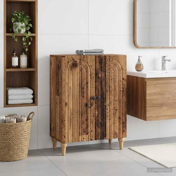 vidaXL Badkamer Opbergkast ALKMAAR Oud hout 59,5 x 31 x 80, Verzenden, Nieuw
