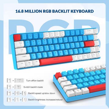 2dekans | YINDIAO T8 60% gaming keyboard, 68 keys, compact,, Ophalen of Verzenden, Zo goed als nieuw, YINDIAO