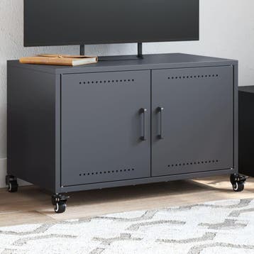 vidaXL Tv-meubel 68x39x43,5 cm staal antracietkleurig, Minder dan 50 cm, Verzenden, Nieuw, Minder dan 100 cm