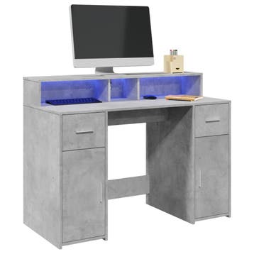 vidaXL Bureau met LED-verlichting 120x55x91 cm bewerkt hout, Huis en Inrichting, Bureaus, Verzenden, Nieuw