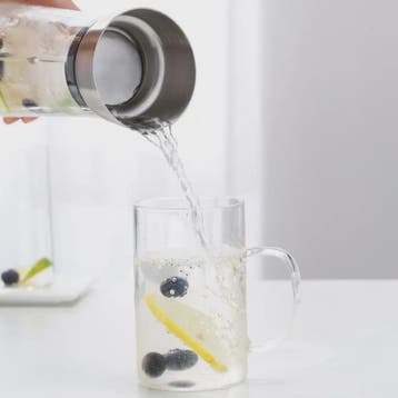 Stijlvolle Glazen Waterkan met Deksel - 1 Liter - Perfect vo, Verzenden
