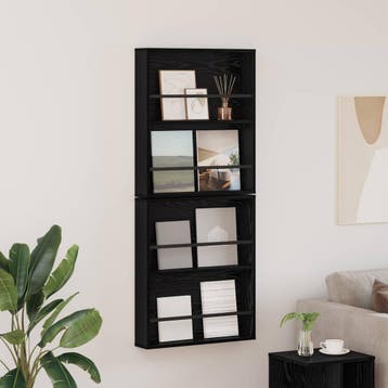 vidaXL Tijdschrift Rek 2 st Zwart Eiken 60 x 12 x 70 cm, Verzenden, Nieuw