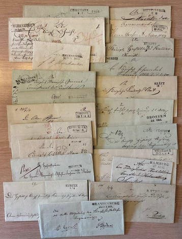 Oud-Duitsland 1840/1870 - 21 stuks Voorfilatelie / zonder, Gestempeld
