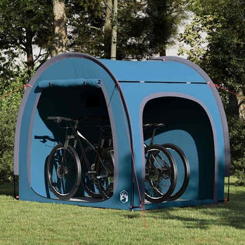 vidaXL Fietstent met dak met opslag Blauw 218 x 156 x 180 cm, Verzenden, Nieuw, Tot en met 2