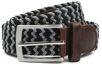 Suitable Geweven Riem Antraciet Zwart maat 105 Heren, Verzenden, Nieuw, Suitable, Echt leder