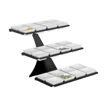 GGM Gastro | Buffetstandaard - zwart gecoat RVS - 3-laags -, Verzenden