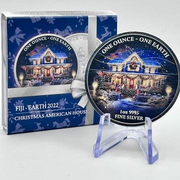 Fiji. 1 Dollar 2022 “Earth – American House Christmas