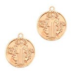 2 x Hangers Bohemian Jezus Rosegold 14x12mm (Ø1.3mm), Ophalen of Verzenden, Nieuw, Kraal