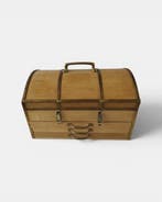 3 lades - Sieradendoos - Piratenkist Dome top - Hout,, Antiek en Kunst, Curiosa en Brocante