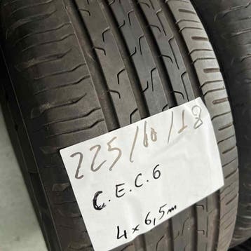 2 x Continental EcoContact 6 225-60-18 Zomerbanden 6,5mm, 18 inch, Gebruikt, Ophalen of Verzenden, Band(en)