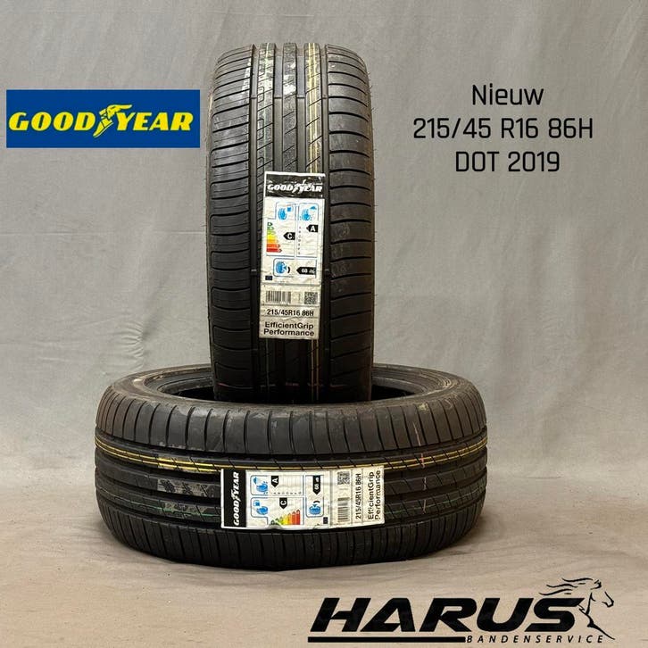 215/45/16 86H Goodyear zomerbanden nieuw 2X GRATIS MONTAGE, Auto-onderdelen, Banden en Velgen, 16 inch, Erkend duurzaam, Zomerbanden