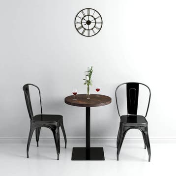 vidaXL Bistrotafel rond 60x75 cm MDF en staal donker, Verzenden, Nieuw