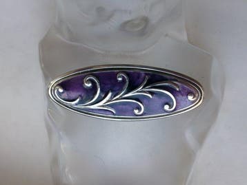 Zilver, emaille - Broche - Art Nouveau, Antiek en Kunst