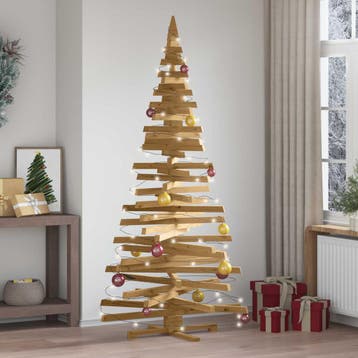 vidaXL Kerstbomen met standaard Bruin 210 cm Massief, Diversen, Verzenden, Nieuw