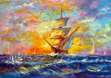 Yuni R. P. (XXI) - Nave Imponente al Atardecer - XL