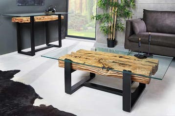 Design salontafel BARRACUDA 130cm Gerecycled teakhouten, Huis en Inrichting, Ophalen of Verzenden, Nieuw