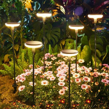 6x Sunflower Solar Tuinlamp Zwart Tuinverlichting, Verzenden, Nieuw
