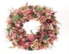 Krans Droogbloemen Fleuri Pink/Groen 40 cm, Hobby en Vrije tijd, Knutselen, Ophalen of Verzenden, Nieuw