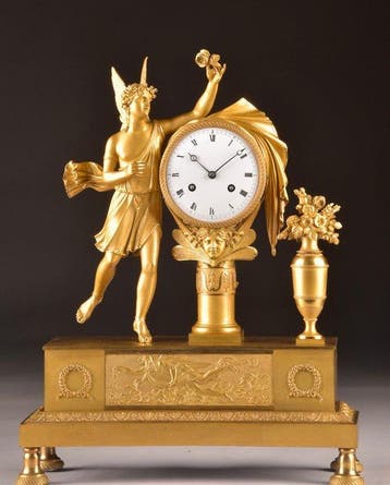 Tafelklok - Empire verguld bronzen pendule “Genius des