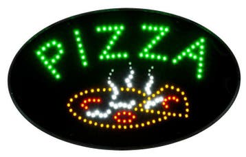 LED bord 'PIZZA' round, Verzenden, Nieuw