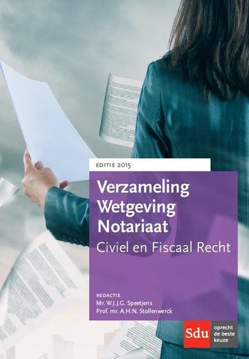 Verzameling wetgeving notariaat / 2015 / Sdu, Verzenden, Gelezen, W.J.J.G. Speentjes