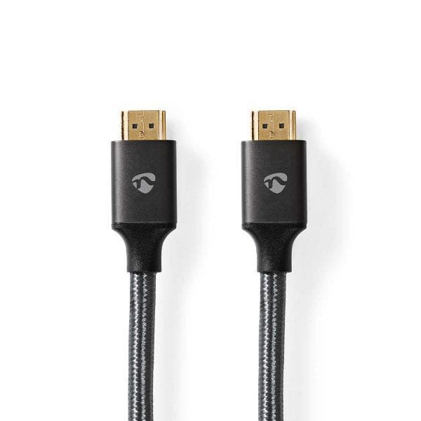 HDMI kabel 8K | Nedis | 3 meter (60Hz, HDR, Donkergrijs), Audio, Tv en Foto, Audiokabels en Televisiekabels, Nieuw, Verzenden