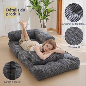 Opvouwbare Corduroy Sofa Bed met Geheugen Spons - Multifunct, Huis en Inrichting, Verzenden, Nieuw