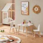 Kindertafelset Epim met 2 kinderstoelen wolkdesign wit en na, Verzenden, Nieuw