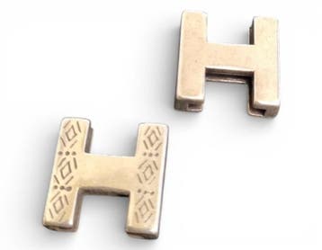1 x Jolie leerschuiver letter H 18 x 18 x 6 mm – gleuf 13., Ophalen of Verzenden, Nieuw, Kraal