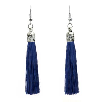 Fako Bijoux - Oorbellen - Kwast Romania - Donkerblauw, Verzenden, Nieuw