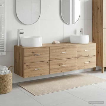 vidaXL Badkamermeubelset 3 st Artisanaal eiken 49,5 x 44,5 x, Verzenden, Nieuw