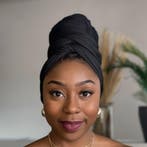 Zwarte hoofddoek - Headwrap van stretchy Jersey stof, Ophalen of Verzenden, Nieuw