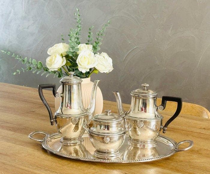 Gallia - Koffie- en theeservies (4) - Louis XVI - verzilverd, Antiek en Kunst, Antiek | Meubels | Tafels