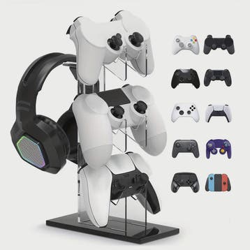 Universele 3-laags Controller & Headset Houder - Zwart, Wit,, Verzenden, Nieuw