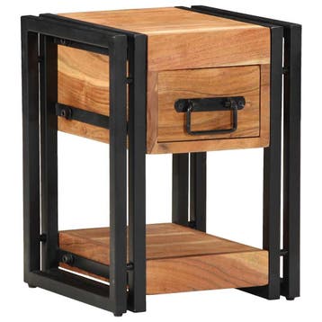 vidaXL Nachtkastje 2 st Bruin 30 x 30 x 40 cm Massief, Minder dan 45 cm, Verzenden, Nieuw, Minder dan 55 cm