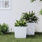 vidaXL Plantenbak met uitneembare bak rattan-look 21/32 L PP, Verzenden, Nieuw, Kunststof, Minder dan 60 cm