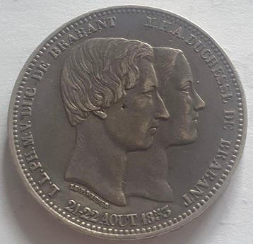 België. Leopold II. 5 Francs 1853 (Zonder minimumprijs)