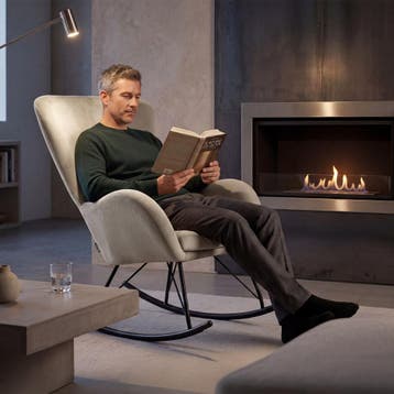 Schommelstoel Swing met stalen glijders en dikke bekleding, Huis en Inrichting, Stoelen, Verzenden, Nieuw